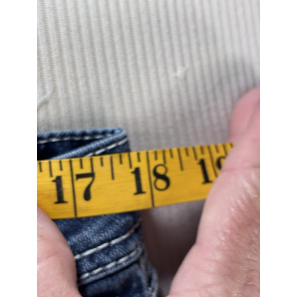 Grace in LA Embellished Patriotic Feather Pocket Jeans 32 Bootcut Y2K Raw Hem - Picture 12 of 16